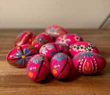 Load image into Gallery viewer, Eggs, 2&quot; Wooden Pysanky - Pink
